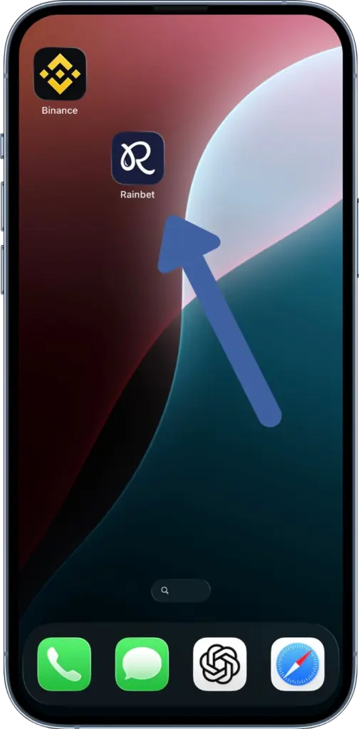 Rainbet mobile app icon home screen