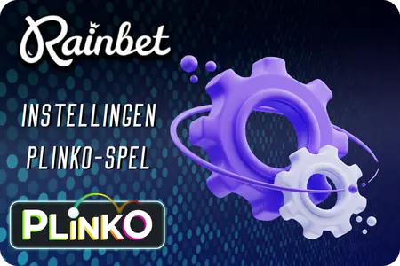 Instellingenpaneel van het Plinko-spel op Rainbet