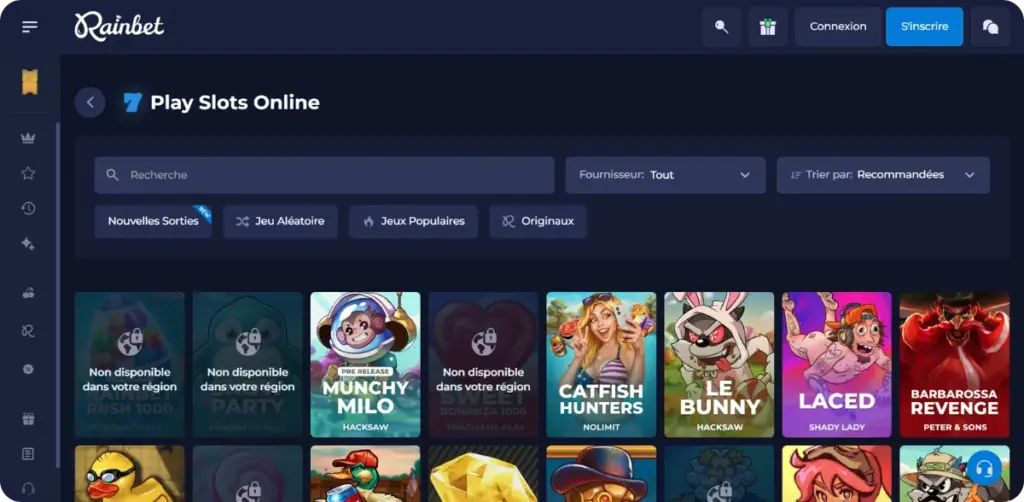 Sélection de machines à sous et jackpots de Casino