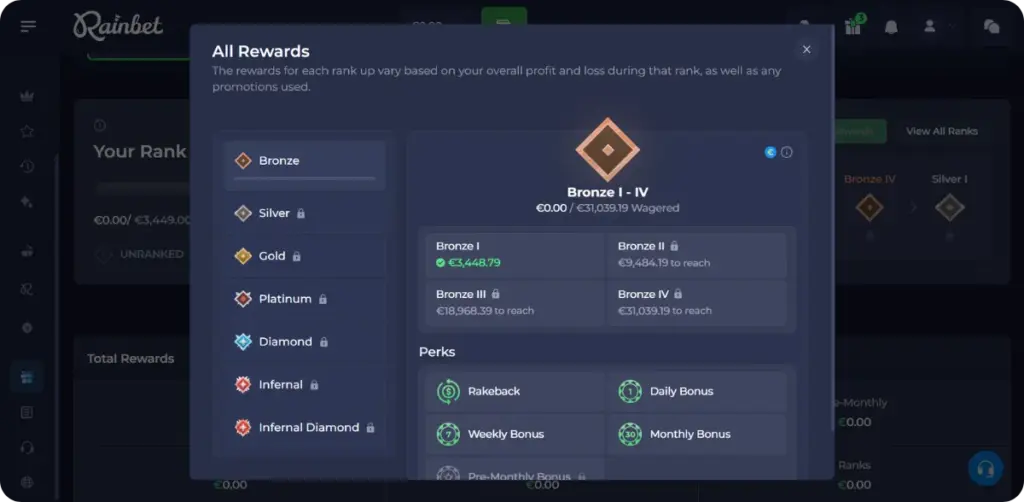 VIP Program and Loyalty Benefits Rainbet Casino
